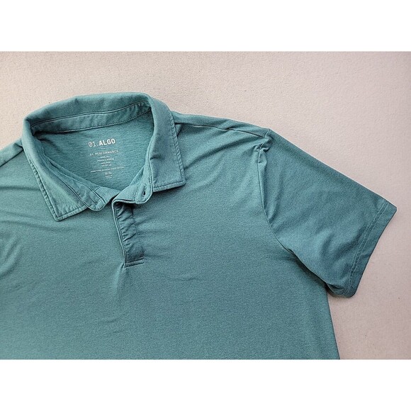 01.ALGO Men's XL Performance Polo Quick Dry Wick Anti-Odor Stretch SPF40 Golf - Picture 3 of 10